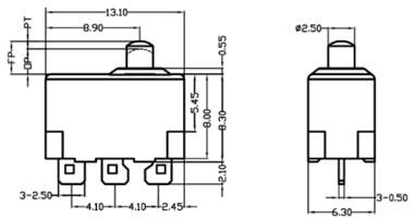 G3S00A16微動開關尺寸