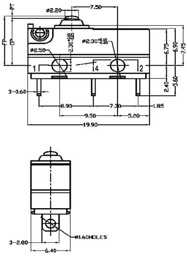 防水微動開關(guān)-G9S00D1尺寸